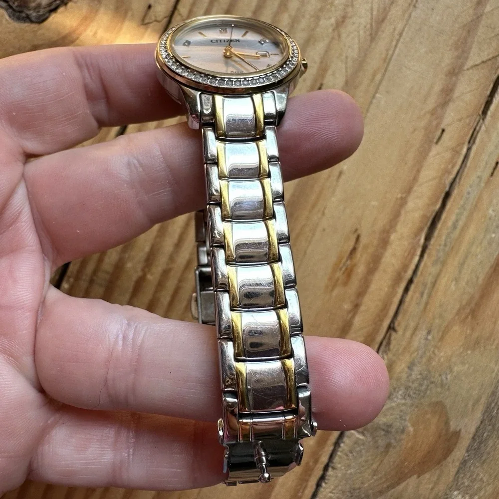 Citizen Eco-Drive Women's Two-Tone Diamond Accent Calendar Watch J710-S112818